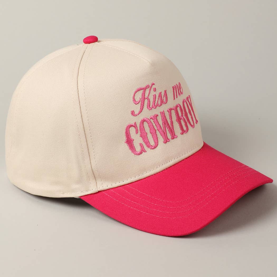 Fashion City – wholesale Trucker hat – Unisex – Kiss Me Cowboy Embroidery Two-Tone Cap11