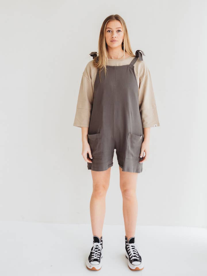 Betsy Midnight Grey Playsuit for wholesale by Turtledove London