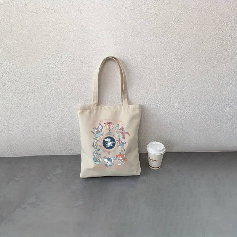 BEIGE Printed Durable Fashion Canvas Tote Bag for wholesale on Faire2