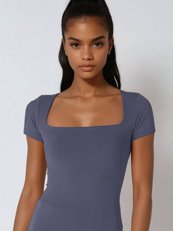 NS8326- Square Neck SS Top for wholesale by NIKIBIKI