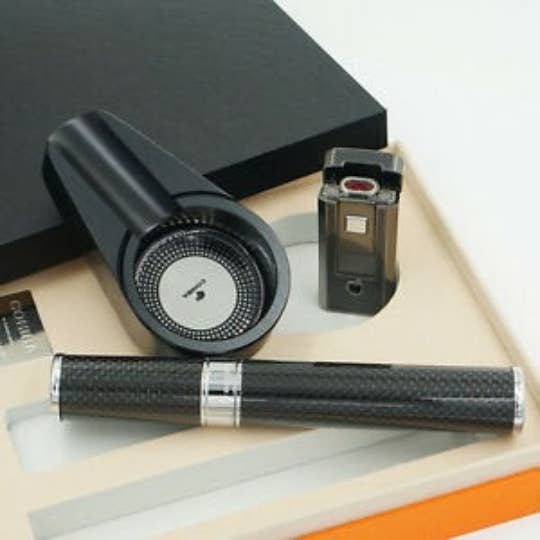 Lighter King - Wholesale Lighter - Cohiba Carbon Fiber Torch Lighter/Humitube/Ashtray Gift Set