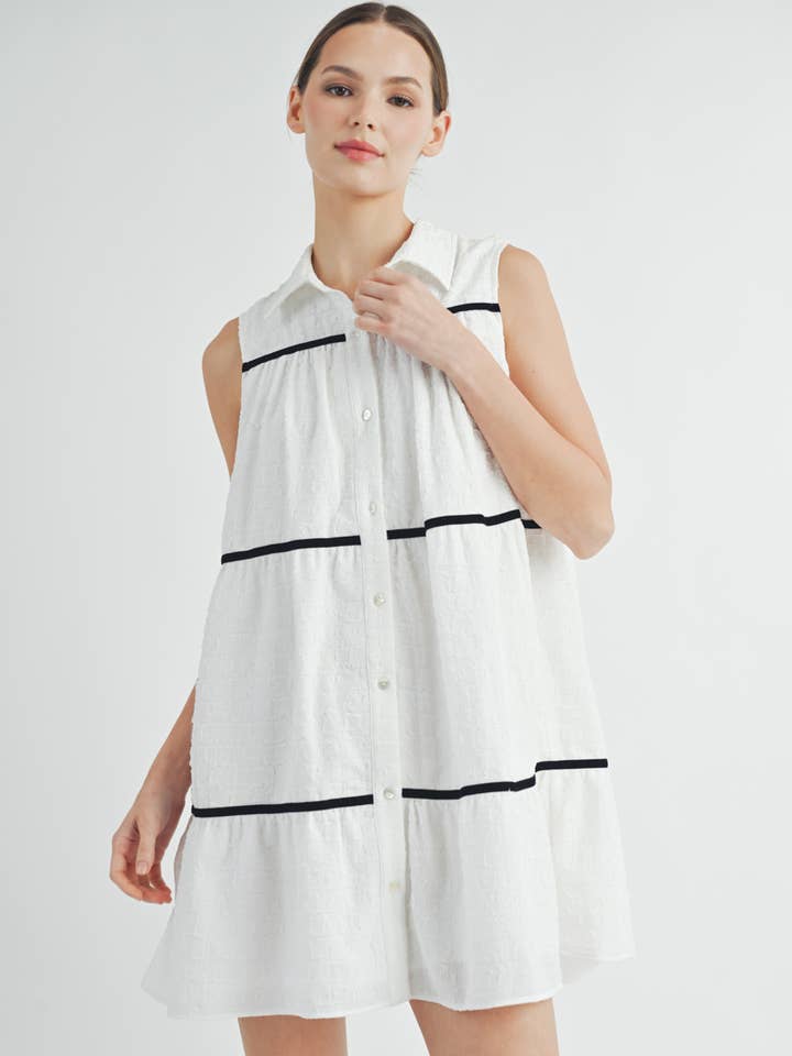 AIBLEE - Vente Robe – femme - Robe évasée boutonnée - Sans manches4