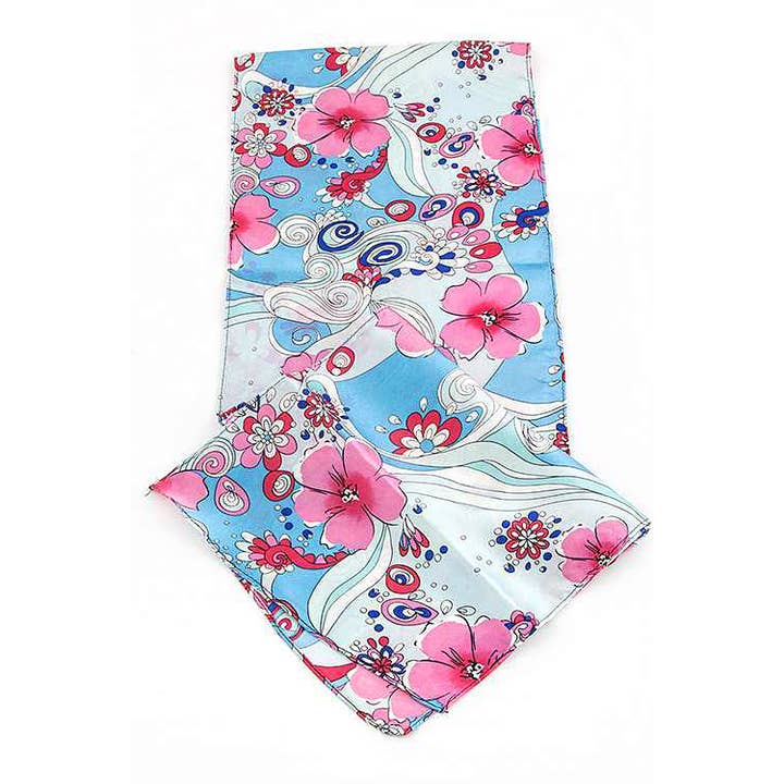 Artini Accessories - Wholesale Scarf - Women's - Long Floral Silk Scarf1