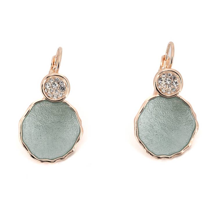 Round rhinestone earrings for wholesale by KLK