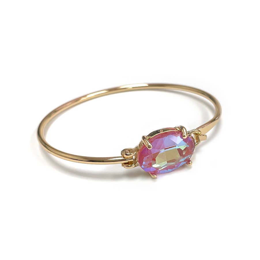 StarryNYC - Wholesale Cuff Bracelet - High Quality Glass Crystal Oval Stone Cuff Metal Bangle12