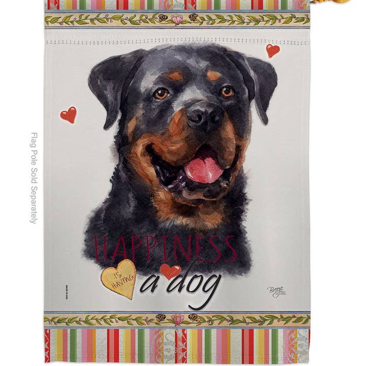 Two Group Flag Co - Wholesale Flag - Rottweiler Happiness Animals Dog Decor Flag