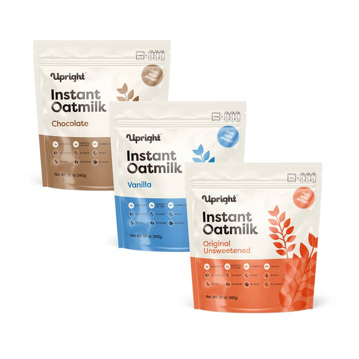 Upright - Wholesale Non-Dairy Milk - High-Protein Instant Oatmilk - Variety (Bulk Format)