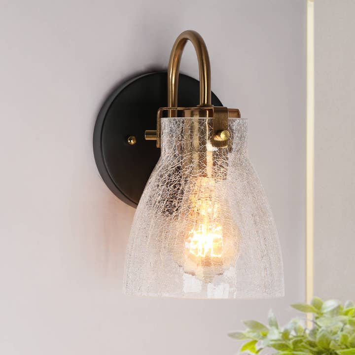 Applique Aidtyr 1-Luce Nero e Ottone per la vendita all'ingrosso da parte di Belles Lighting