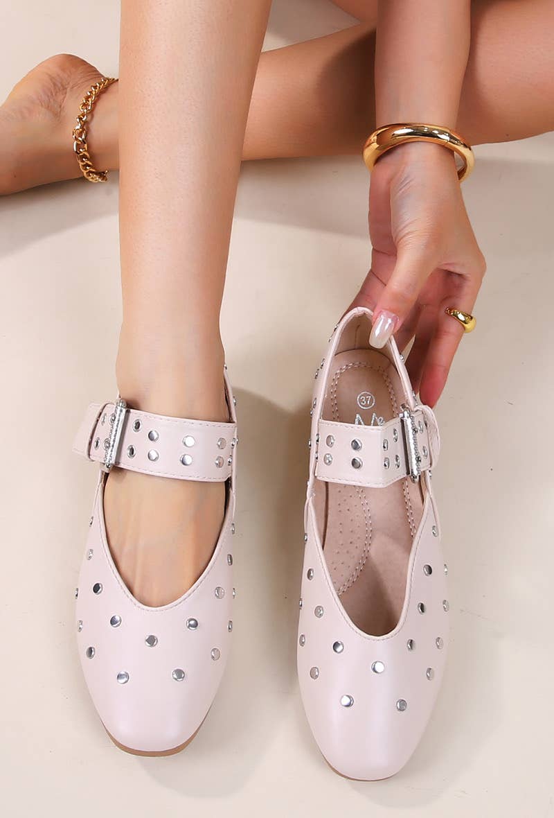 BELLICY / Cink-me - Wholesale Flats - Women's - Ballet flats with square adjustable buckle strap in, PS888-183