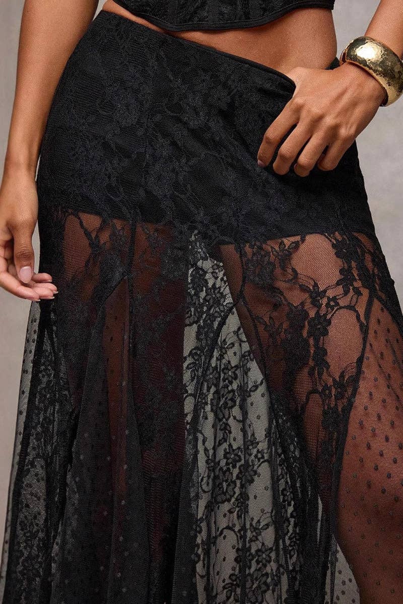 Mccolin - Wholesale Skirt - Women's - Elegant Lace Maxi Skirt1