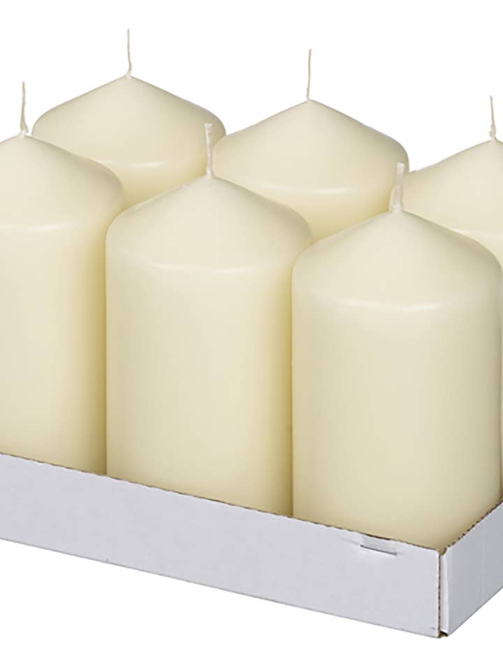 Neutrale Stumpenkerze 128/68 Tray 6 Elfenbein für den Großhandel von Sfeerpunt