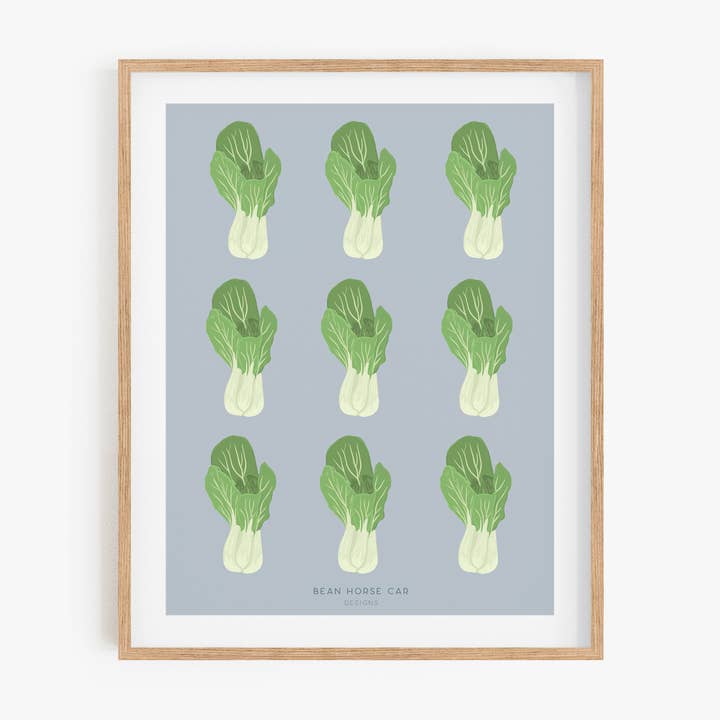 Bok Choy Pattern Art Print for wholesale by Bean Horse Car Designs