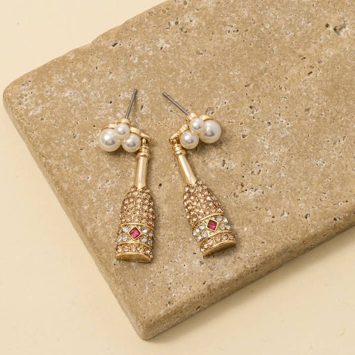 Anarchy Street - Wholesale Dangle Earrings - Pave Bubble Champagne Dangle Earrings3