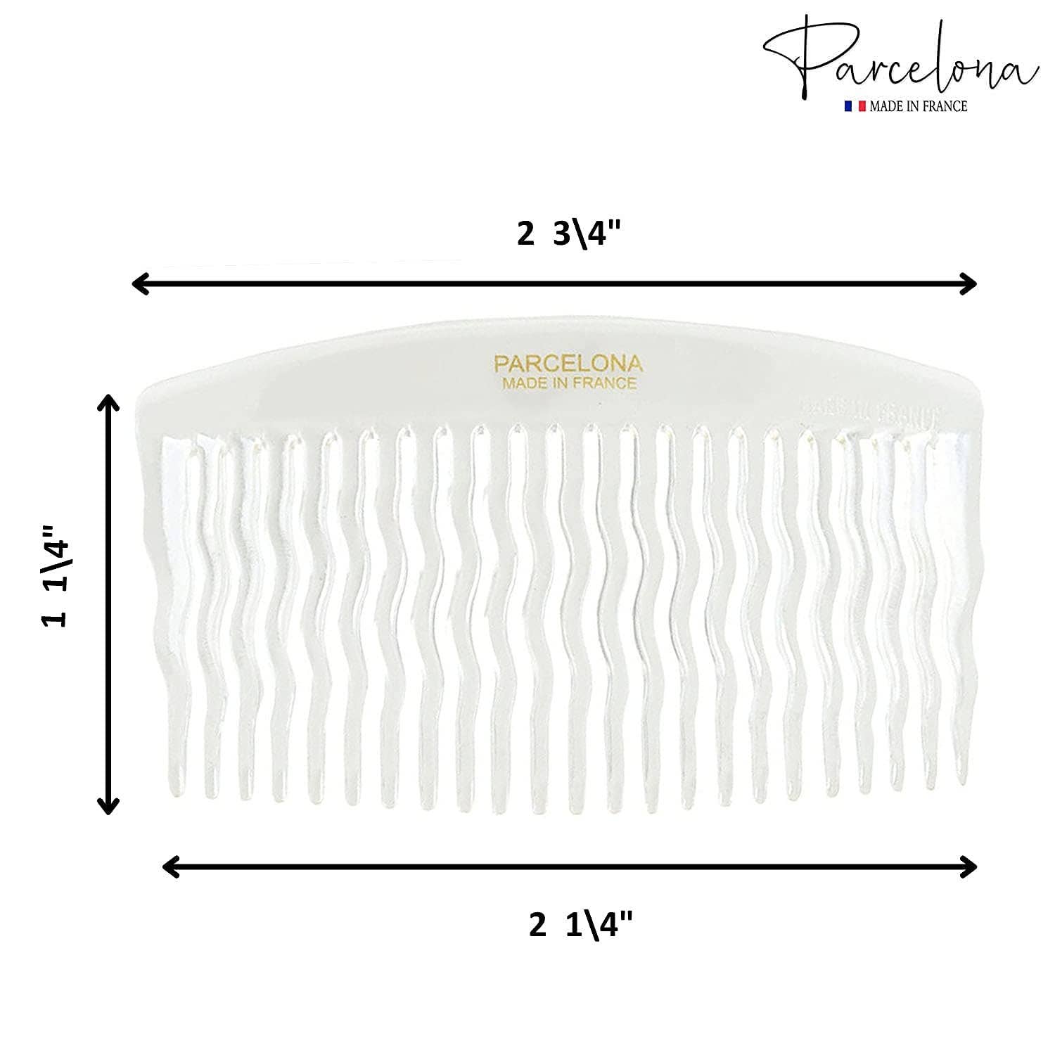 Parcelona - Wholesale Hair Brush/Comb - Parcelona French Zig Zag Small Celluloid Acetate 23 Teeth Side Hair Combs(2 Pcs)11