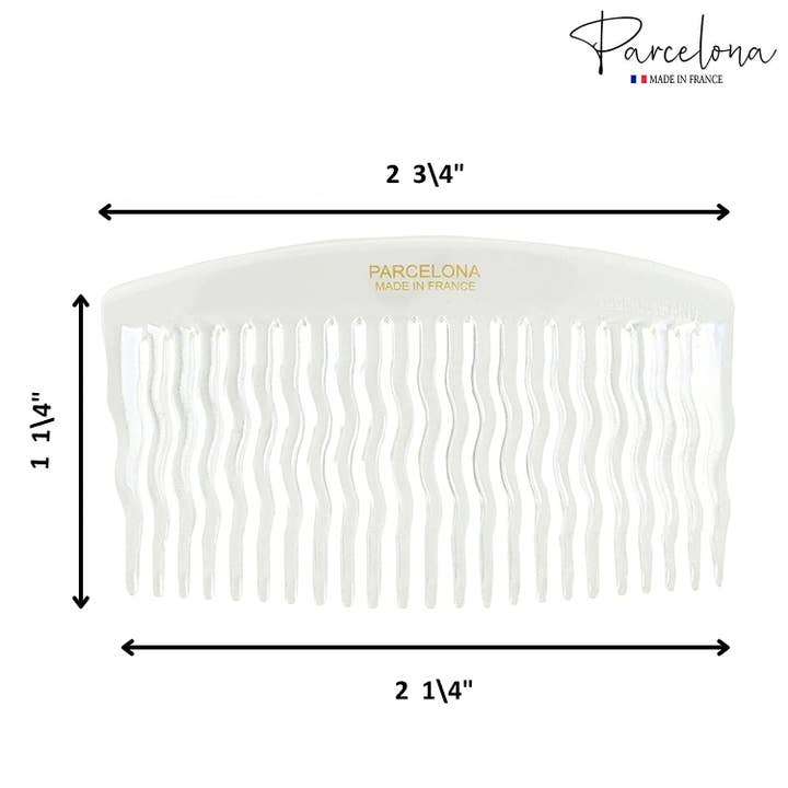 Parcelona - Wholesale Hair Brush/Comb - Parcelona French Zig Zag Small Celluloid Acetate 23 Teeth Side Hair Combs(2 Pcs)11