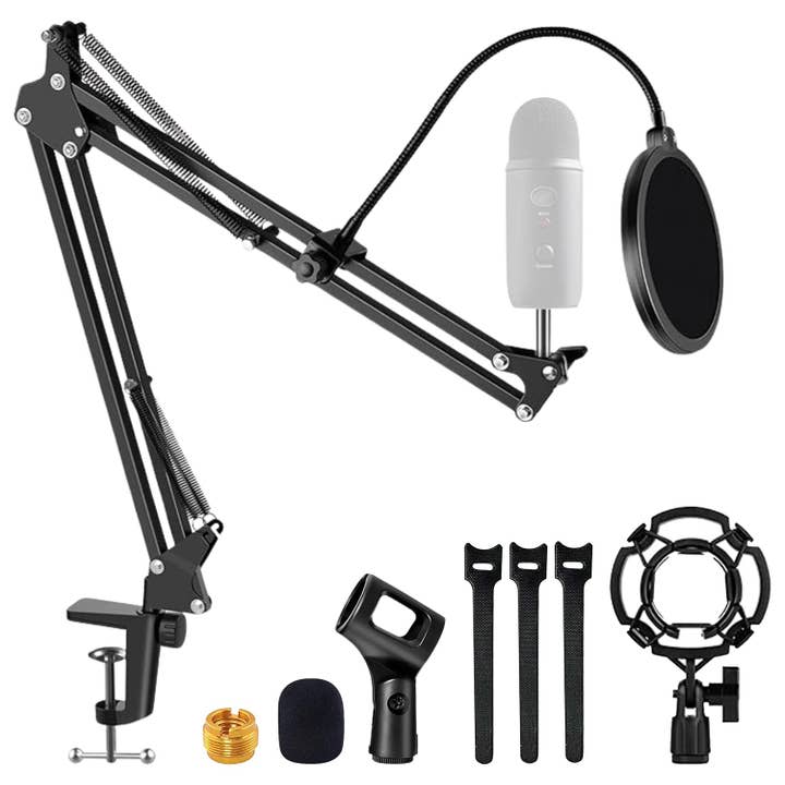 5 Core Microphone Stand Desk Boom Arm Shock Mount Pop Filter for wholesale by K Cube Inc