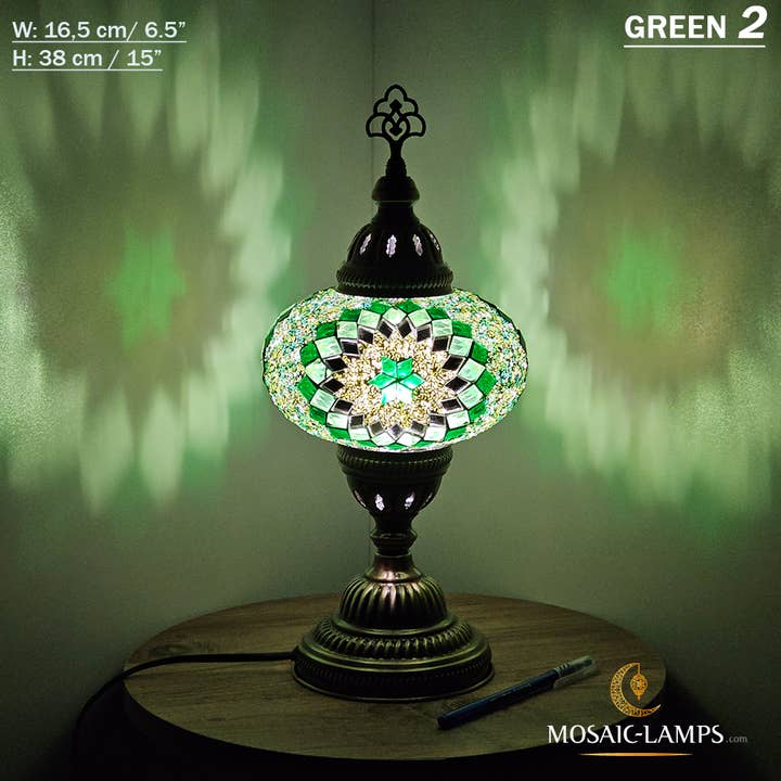Mosaic Lamps - Wholesale Accent/Desk Lamp - 10+ Colors - Turkish Mosaic Large Globe Table Lamp, Marrakec24