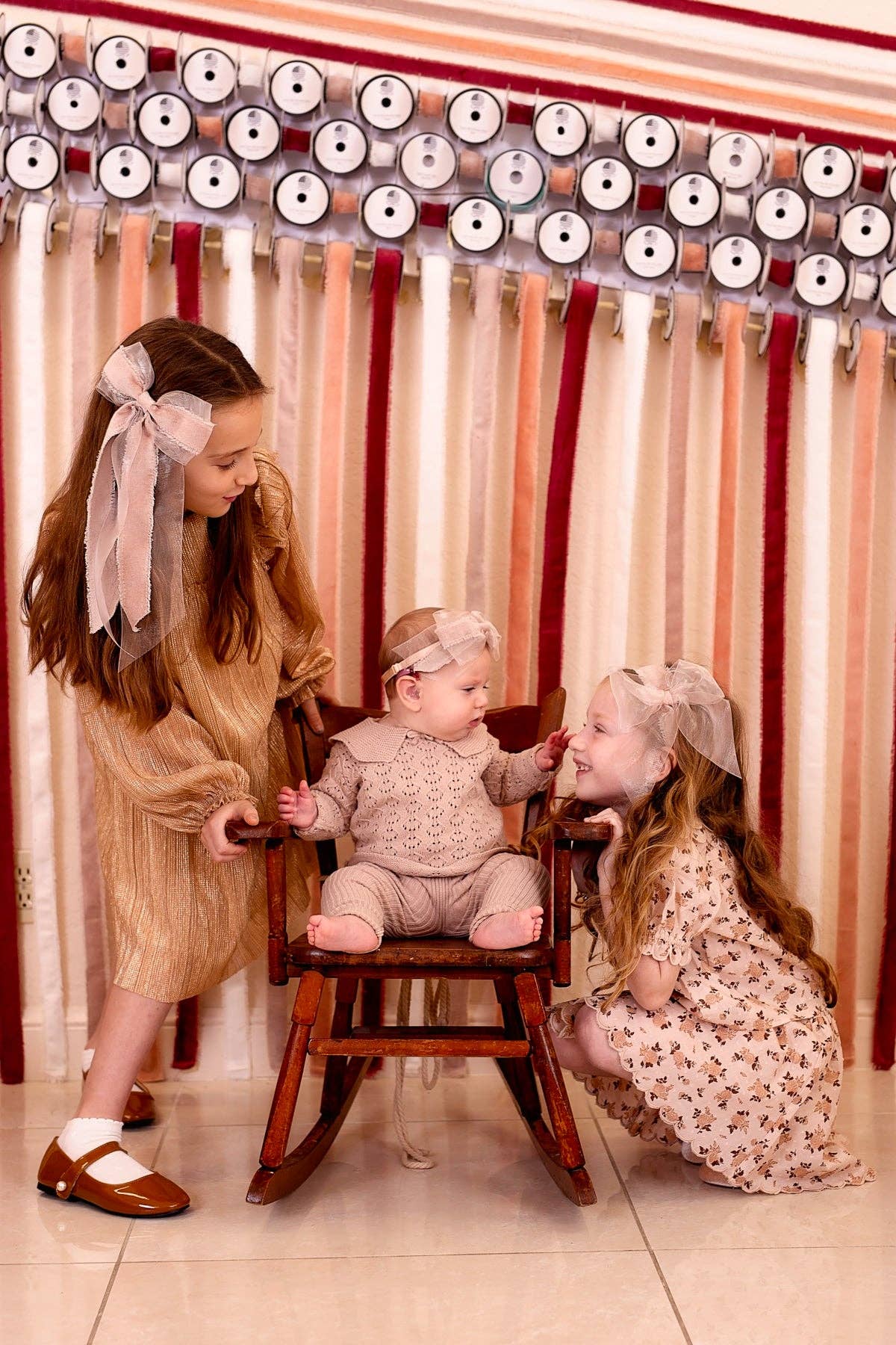 Primrose Princess Long Tail Bow Clip - Cranberry (Handmade in the USA!) for wholesale on Faire8