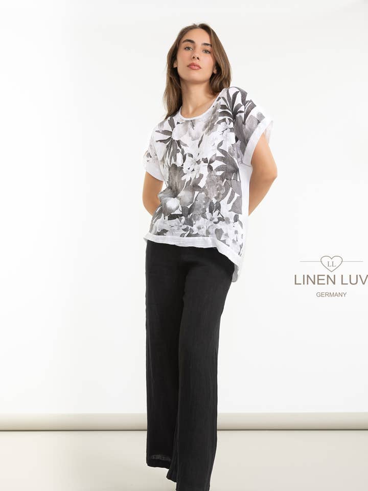 SS25 - Blouse en lin française Linen Luv (TP1616-11) pour la vente par LINEN LUV