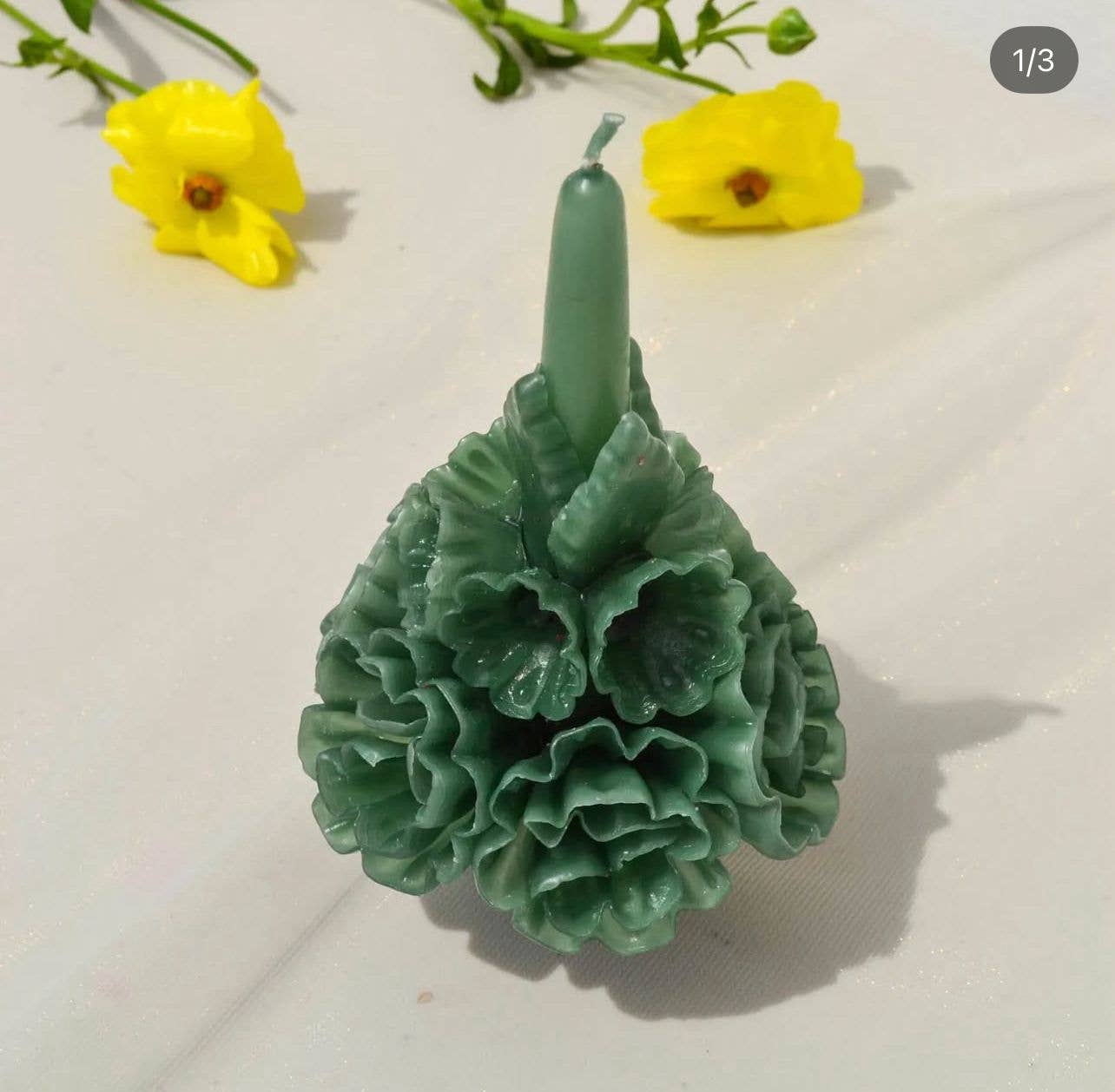 Moderno Decor - Decorative Floral Candles - Wholesale Tapered Candle/Candlestick - Jade Handmade with Beeswax Floral Taper Candle Oaxaca art7