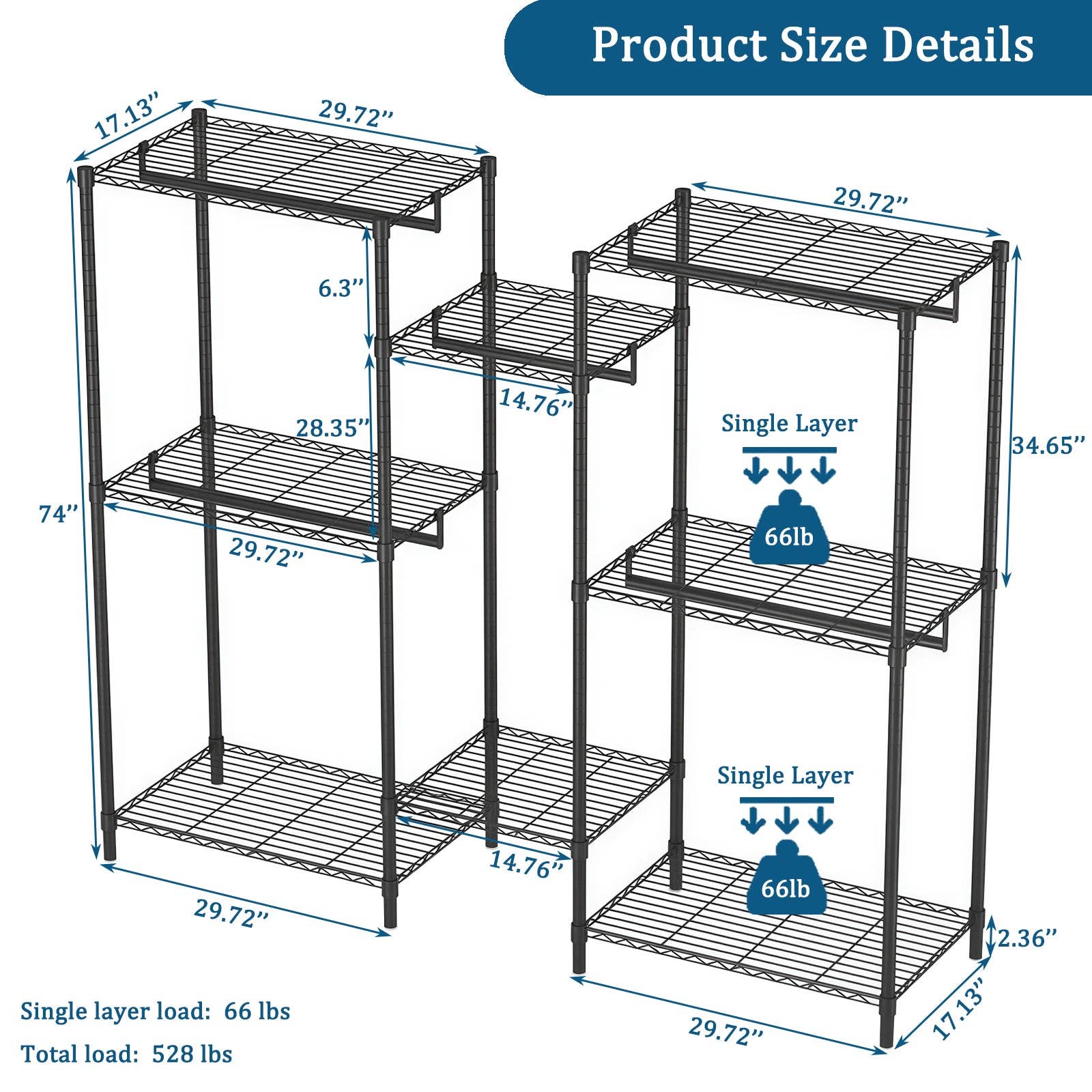 39F Inc. - Wholesale Coat Rack - Heavy Duty Freestanding Closet Rack with Shelves & Rails1