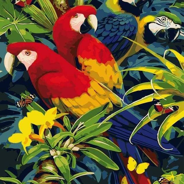 Four Parrots for wholesale by Paint with Number