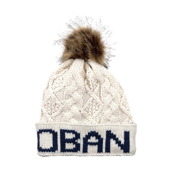 Aran Diamond Cable Oban Pom Pom Hat for wholesale by Aran Traditions