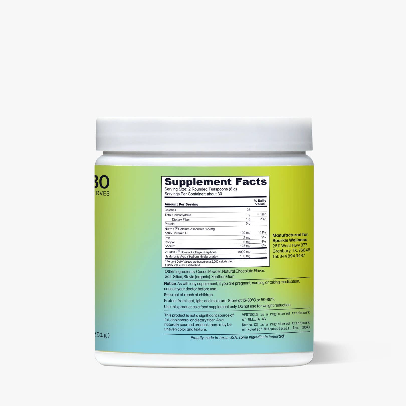 Sparkle Wellness - Wholesale Oral Supplement/Vitamin - Skin Boost Plus Collagen Powder (Chocolate) [30-serves]2