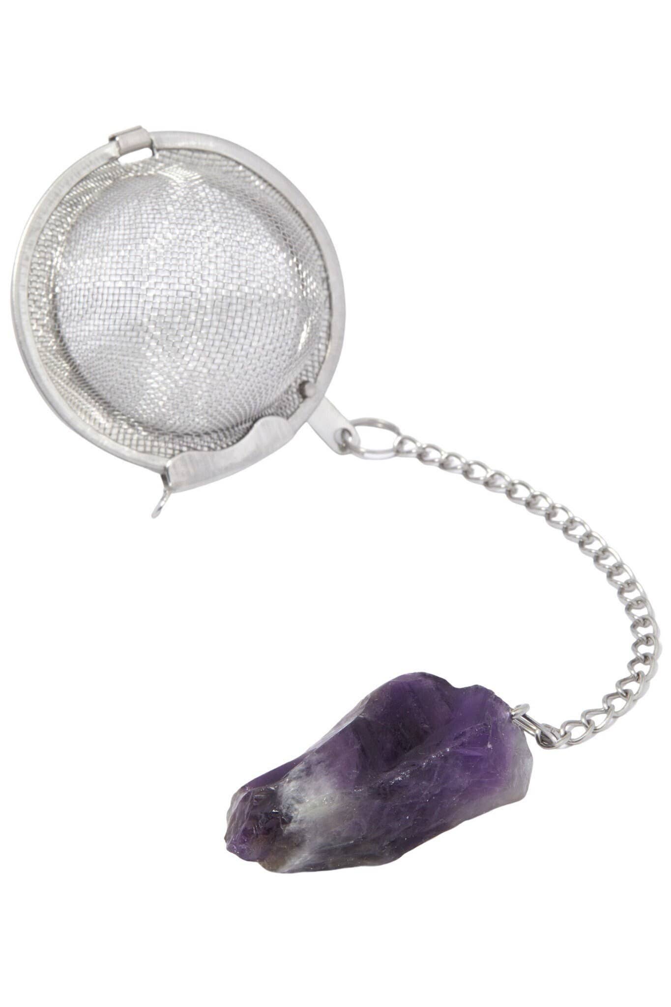New Moon Beginnings - Wholesale Tea Strainer/Infuser - Raw Amethyst Crystal Tea Infuser