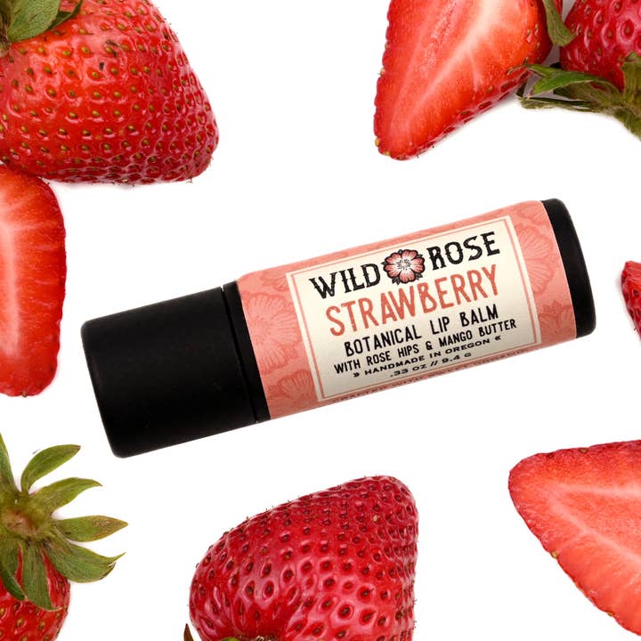 Strawberry - Natural Lip Balm for wholesale by Wild Rose Herbs