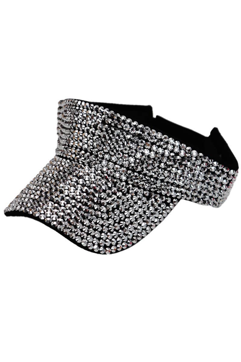 Cap Zone - Wholesale Visor - Women's - Full Bling Rhinestone Acrylic Velcro Visor0