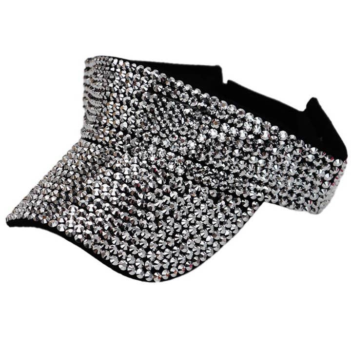 Cap Zone - Vendita all'ingrosso Visiera - Donna - Visiera in acrilico con strass e velcro completa di bling