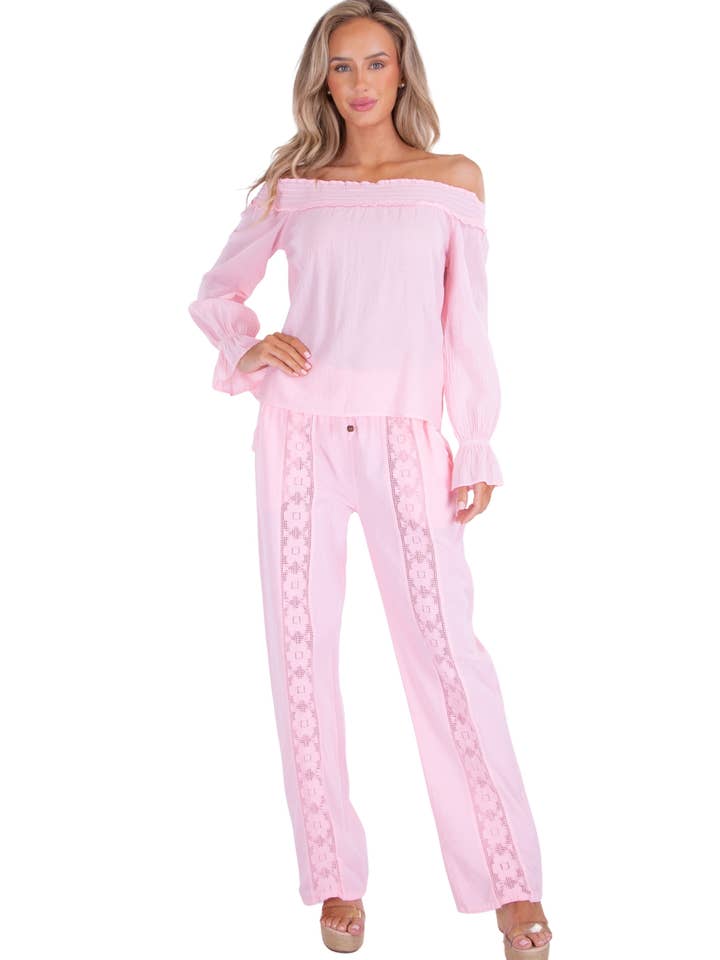 NW1442 - Babyroze Katoenen Top voor wholesale door Seaspice Resort Wear