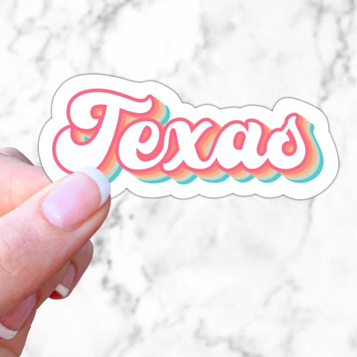 Retro Texas Sticker for wholesale by Simply Fangirl Designs