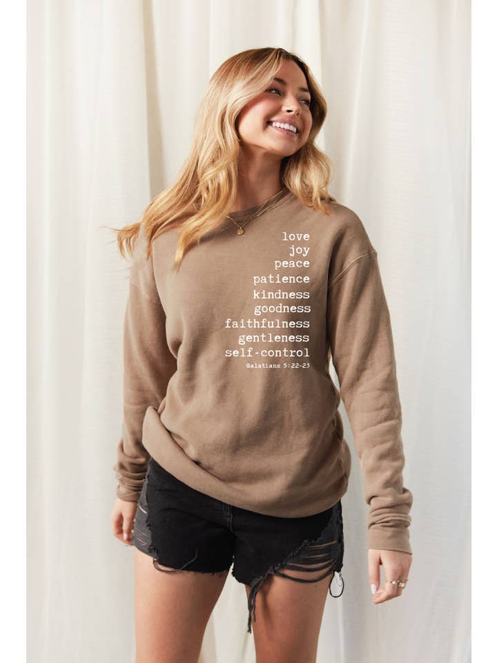 OAT COLLECTIVE - Wholesale Graphic Sweatshirt - Women's - THE FRUIT OF THE SPIRIT Mineral Graphic Sweatshirt