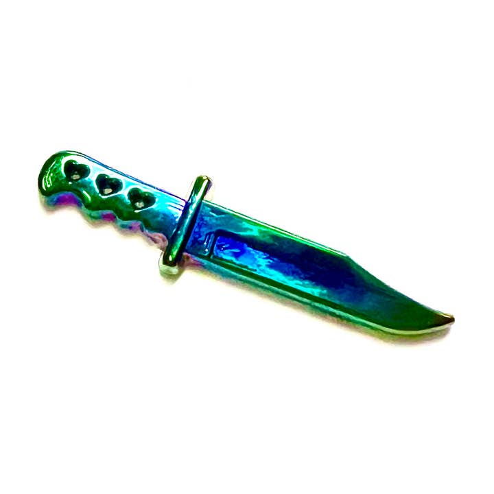 3D Rainbow Metal Knife Enamel Pin for wholesale by Millypins