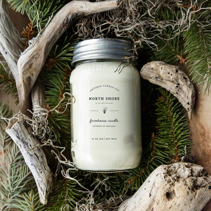 North Shore - Soy Wax Mason Jar Candle for wholesale by Antique Candle Co.®