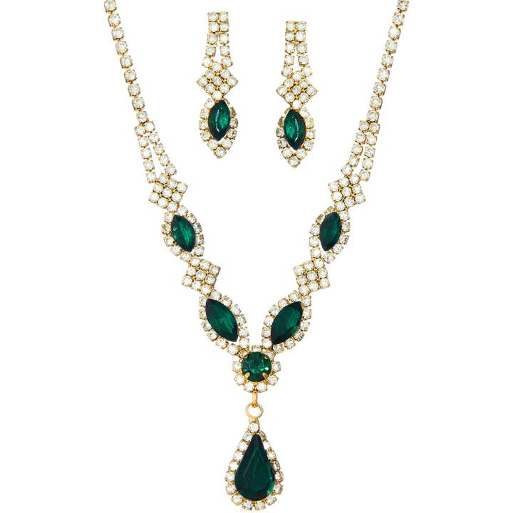 BRIDAL CZ NECKLACE AND EARRING SET for wholesale by Girly