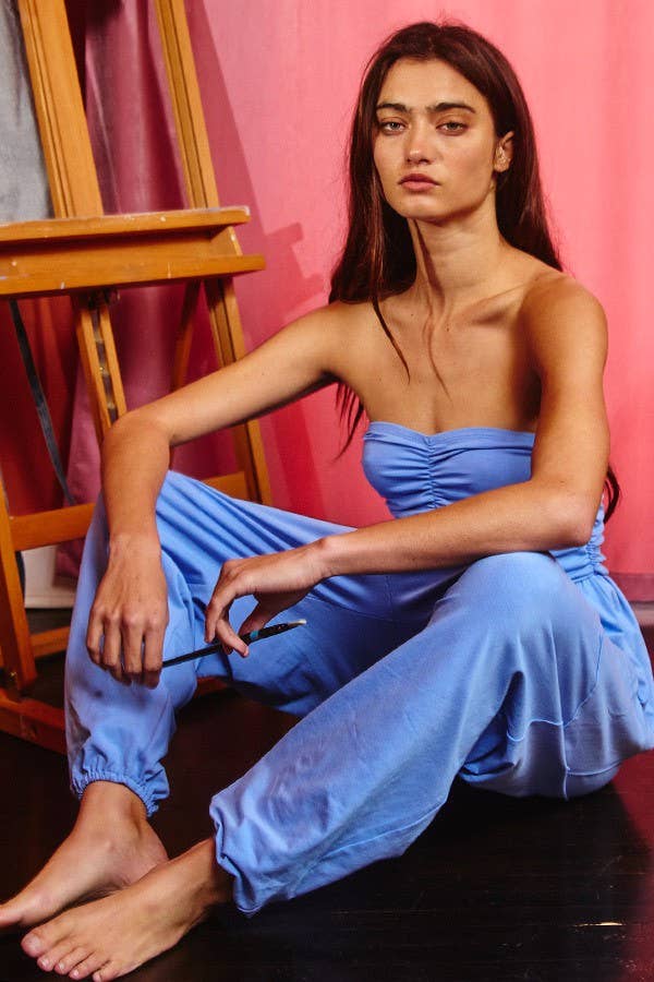 BUCKETLIST INC – wholesale Jumpsuit – Women's – R5290 Strapless Ruched Drop Crotch Jogger Jumpsuit8