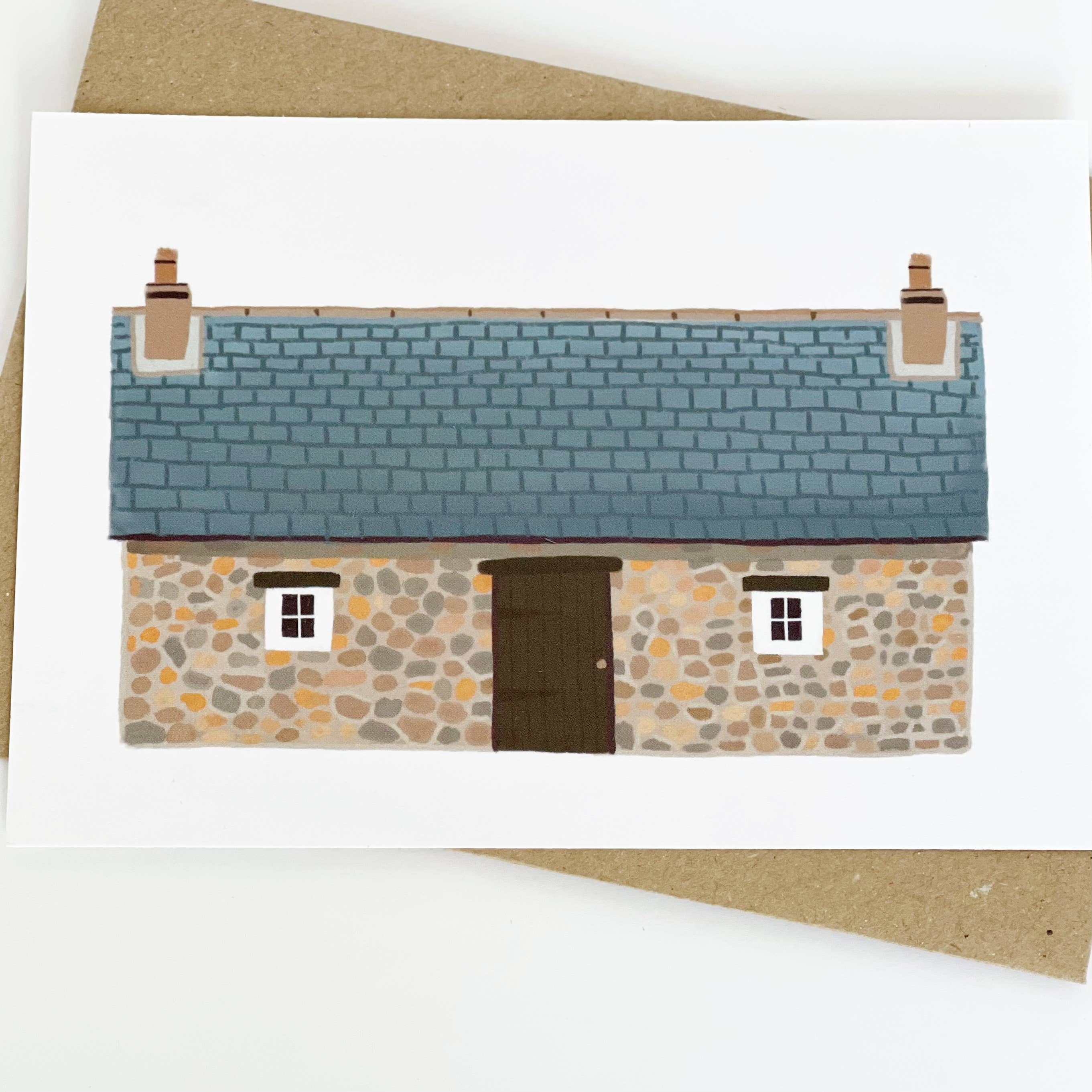 Lomond Paper Co – wholesale Everyday greeting card – Scottish Bothy - Colour Blank Card5