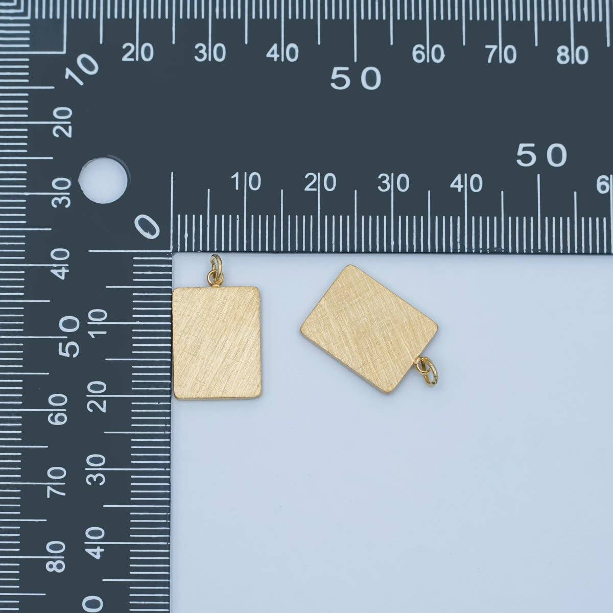 Aim Eternal - Vente Breloques/médailles personnalisées - Pendentif Rectangulaire Minimaliste en Acier Inoxydable 18mm | P6111