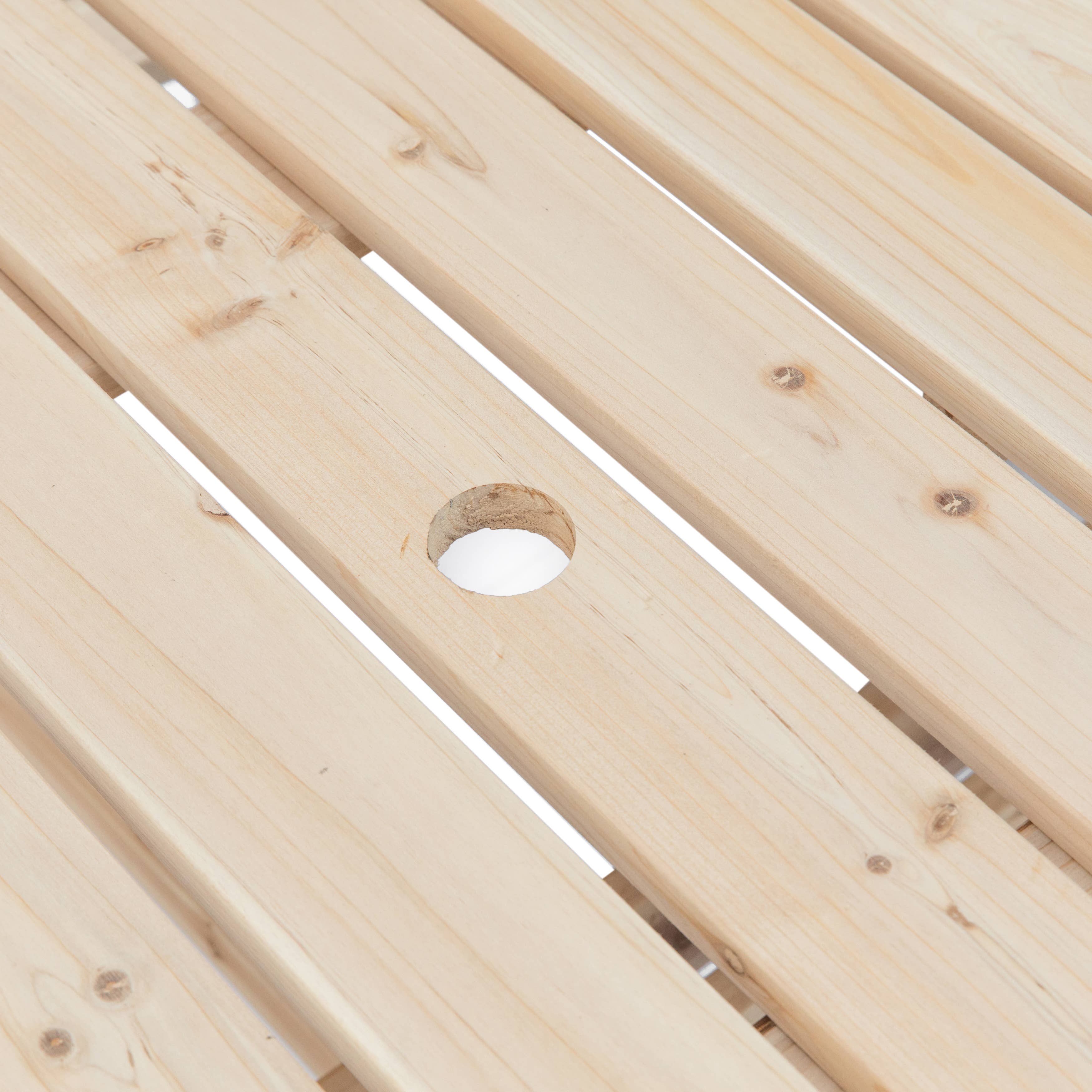 Quickway Imports - Wholesale Patio Table - Wooden Outdoor Patio Round Picnic Table with Bench, 8 Person9