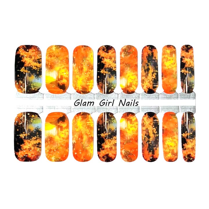 Fall Forrest Nail Wraps for wholesale by Glam Girl Nails