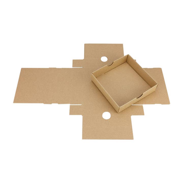 Natürlich verpacken - Vendita all'ingrosso Confezioni regalo - scatola pieghevole 15,5 x 15,5 x 2,5 cm, marrone, nero, bianco, con coperchio, cartone - set di 10
