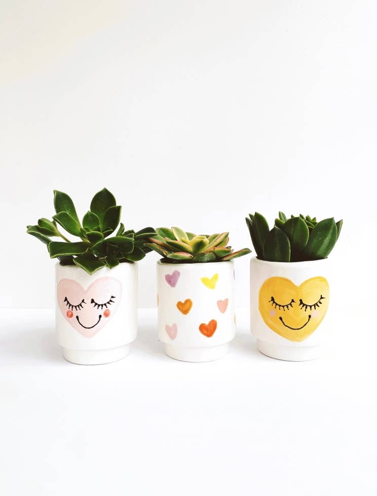 Luna Reece Ceramics - Wholesale Plant Pot - Heart Face Planter