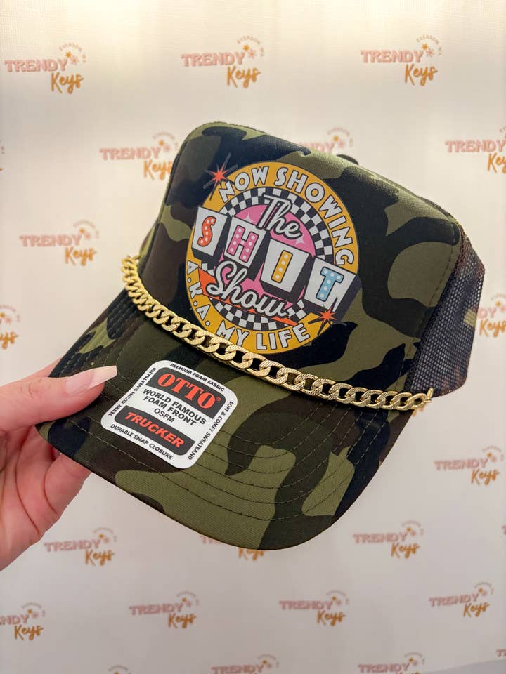 Now Showing, The S**t Show, AKA My Life Graphic Trucker Hat for wholesale by TrendyKeys