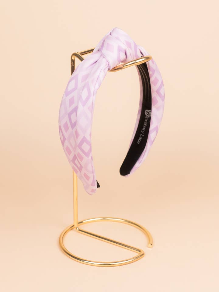 Knot Headband - Lilac Diamonds for wholesale by Pawsbury Lane