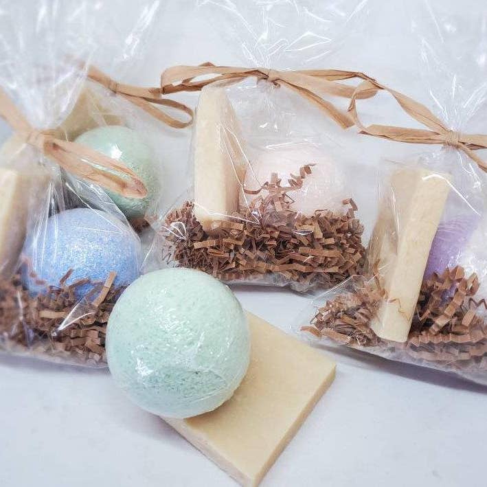 Wonderfully Made .love - Vente Bombe de bain/poudre effervescente pour le bain - Coffret cadeau Bio Mini Spa | Bombe de bain entièrement naturelle + savon1