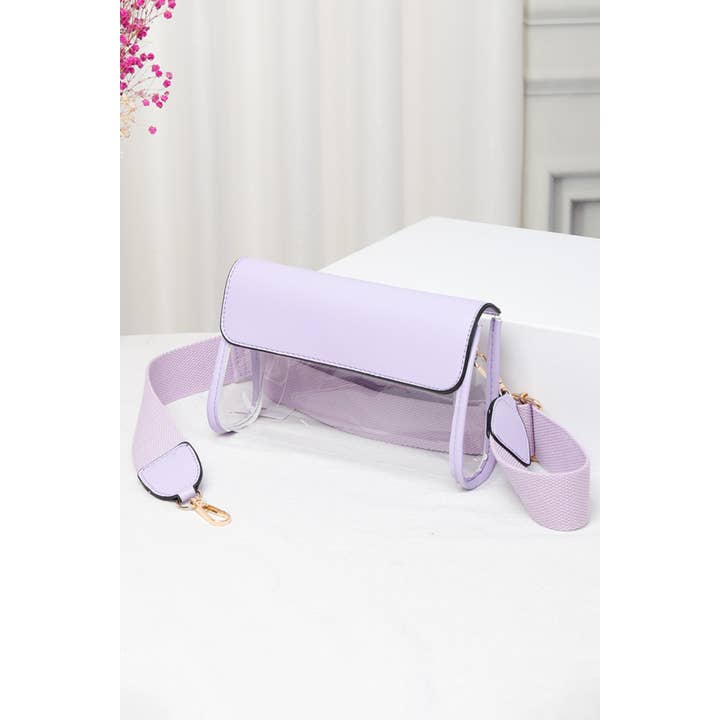 Hana - Wholesale Crossbody Bag - Women's - Solid Trim Clear Stadium Crossbody Bag17