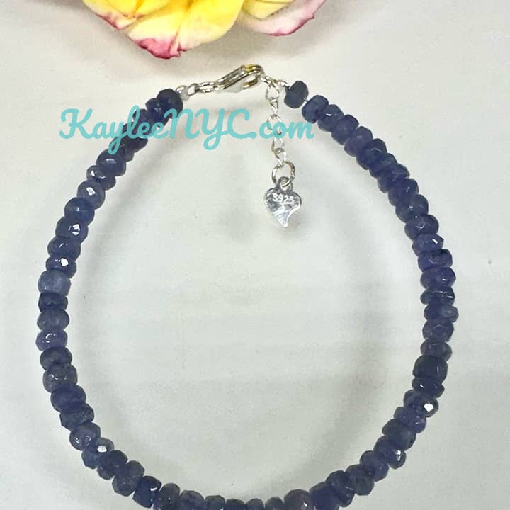 KayleeNYC - Vente Bracelet de perles - Bracelets en tanzanite naturelle avec argent sterling 9253